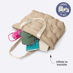 Owala The Cloud Inflatable insulation. Packs flat. 16L capacity Beige Babe