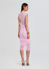 Tabitha Mesh Ruched Midi Dress