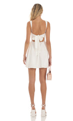 Back Bow Fit and Flare Dress in Ivory