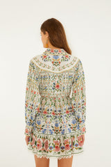 Off-White Stitched Garden Mini Dress