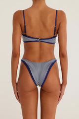 Bandeau Top (Navy Pinstripe/N