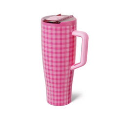 BruMate 40fl oz Stainless Steel Era Flip Straw Tumbler - Pink Gingham