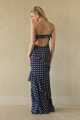 Jana Polka Dot Ruffle Maxi Dress