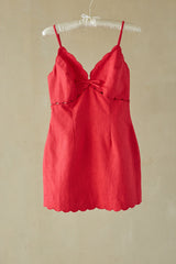 Paulina Scallop Linen Mini Dress
