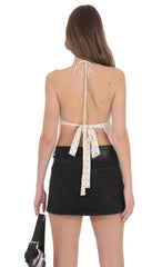 Triangle Polka Dot Top in Cream
