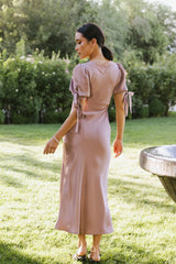 Amanda Lace Trim Maxi Dress in Mauve